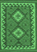 Machine Washable Oriental Emerald Green Traditional Area Rugs, wshcon1646emgrn