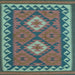 Square Oriental Light Blue Traditional Rug, con1646lblu