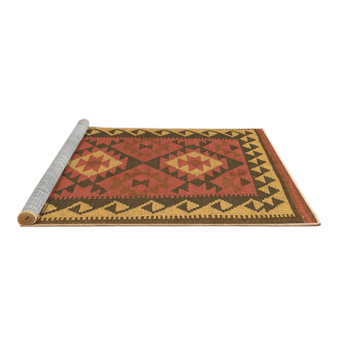 Sideview of Machine Washable Oriental Brown Traditional Rug, wshcon1646brn