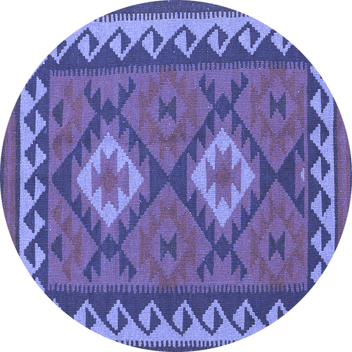 Round Oriental Blue Traditional Rug, con1646blu