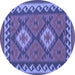 Round Oriental Blue Traditional Rug, con1646blu