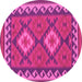 Round Oriental Pink Traditional Rug, con1646pnk