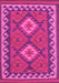 Machine Washable Oriental Pink Traditional Rug, wshcon1646pnk