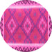 Round Oriental Pink Traditional Rug, con1647pnk