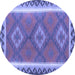 Round Oriental Blue Traditional Rug, con1647blu