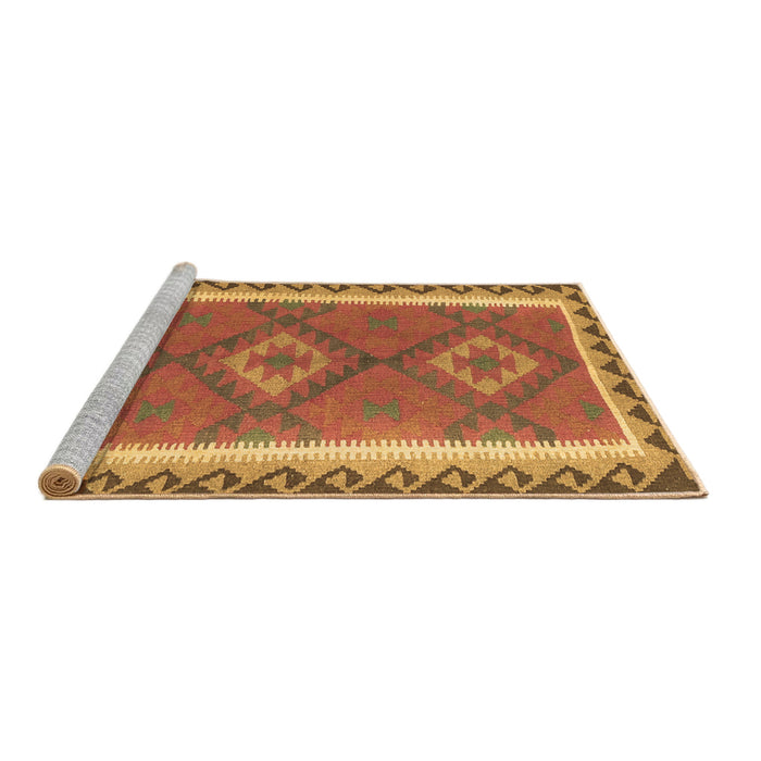 Sideview of Machine Washable Oriental Brown Traditional Rug, wshcon1647brn