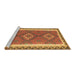 Sideview of Machine Washable Oriental Brown Traditional Rug, wshcon1647brn