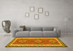 Machine Washable Oriental Yellow Traditional Rug in a Living Room, wshcon1647yw