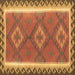 Square Machine Washable Oriental Brown Traditional Rug, wshcon1647brn