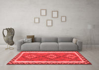 Machine Washable Oriental Red Traditional Rug, wshcon1647red