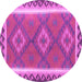 Round Oriental Purple Traditional Rug, con1647pur