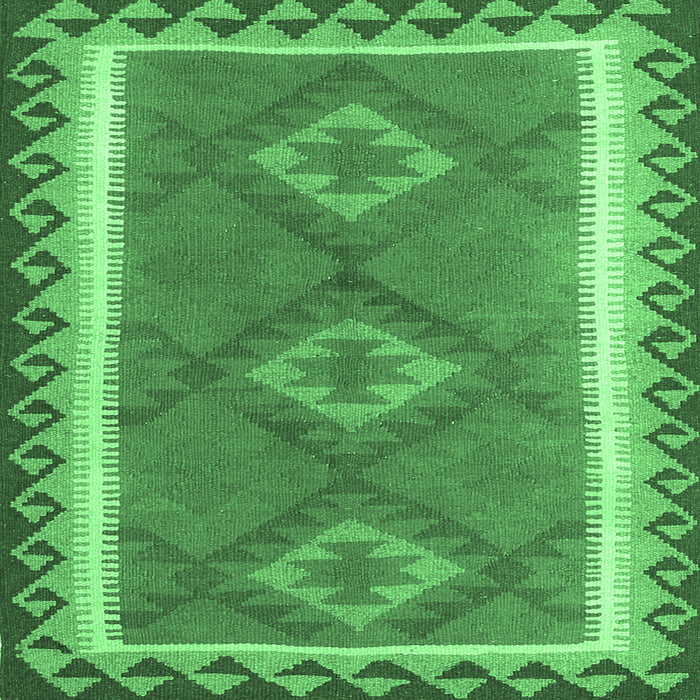 Square Oriental Emerald Green Traditional Rug, con1647emgrn