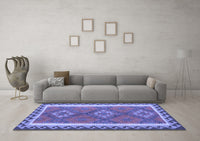 Machine Washable Oriental Blue Traditional Rug, wshcon1647blu