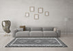 Machine Washable Oriental Gray Traditional Rug in a Living Room,, wshcon1647gry