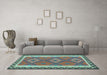 Machine Washable Oriental Light Blue Traditional Rug in a Living Room, wshcon1647lblu