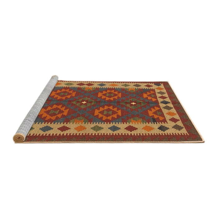 Serging Thickness of Machine Washable Contemporary Light Brown Rug, wshcon1648