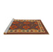 Serging Thickness of Machine Washable Contemporary Light Brown Rug, wshcon1648