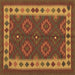 Square Machine Washable Southwestern Brown Country Rug, wshcon1648brn