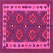 Square Machine Washable Southwestern Pink Country Rug, wshcon1648pnk