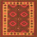 Round Machine Washable Southwestern Orange Country Area Rugs, wshcon1648org