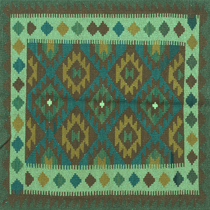 Square Southwestern Turquoise Country Rug, con1648turq