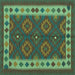 Square Southwestern Turquoise Country Rug, con1648turq