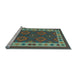 Sideview of Machine Washable Southwestern Light Blue Country Rug, wshcon1648lblu