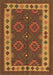 Machine Washable Southwestern Brown Country Rug, wshcon1648brn