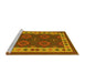 Sideview of Machine Washable Southwestern Yellow Country Rug, wshcon1648yw