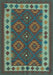 Machine Washable Southwestern Light Blue Country Rug, wshcon1648lblu