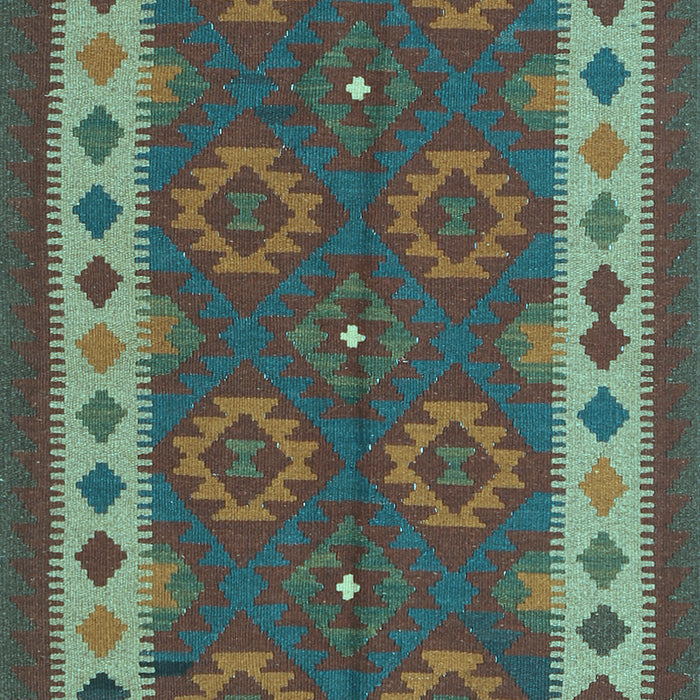 Machine Washable Southwestern Light Blue Country Rug, wshcon1648lblu