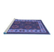 Sideview of Machine Washable Southwestern Blue Country Rug, wshcon1648blu