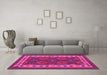 Machine Washable Southwestern Pink Country Rug in a Living Room, wshcon1648pnk