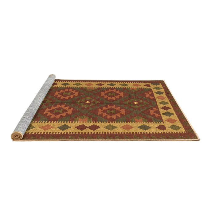 Sideview of Machine Washable Southwestern Brown Country Rug, wshcon1648brn