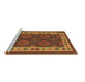 Sideview of Machine Washable Southwestern Brown Country Rug, wshcon1648brn