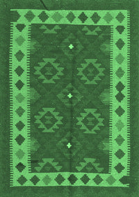 Southwestern Emerald Green Country Rug, con1648emgrn