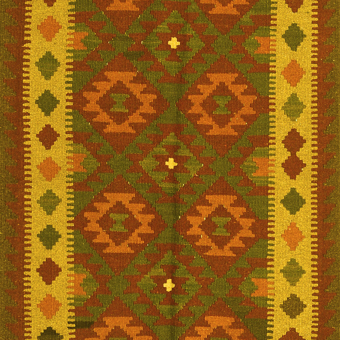 Machine Washable Southwestern Yellow Country Rug, wshcon1648yw