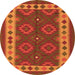 Square Southwestern Orange Country Rug, con1648org