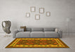 Machine Washable Southwestern Yellow Country Rug in a Living Room, wshcon1648yw