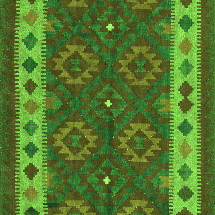 Serging Thickness of Machine Washable Southwestern Green Country Area Rugs, wshcon1648grn