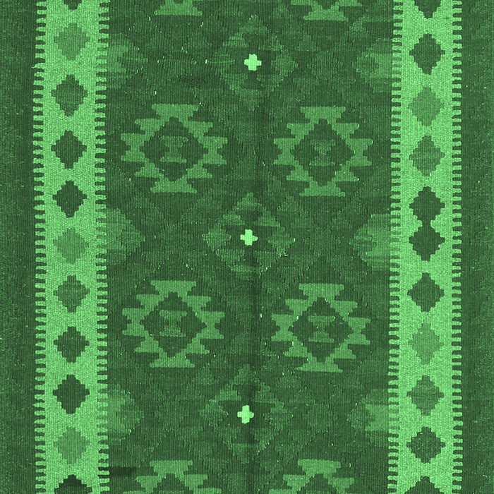 Machine Washable Southwestern Emerald Green Country Area Rugs, wshcon1648emgrn