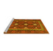 Sideview of Machine Washable Oriental Yellow Traditional Rug, wshcon1649yw