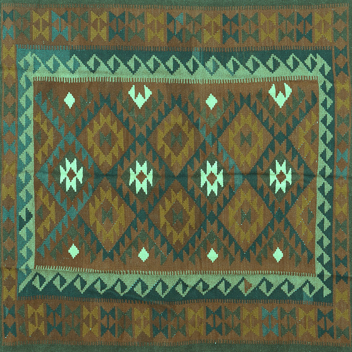 Square Oriental Turquoise Traditional Rug, con1649turq