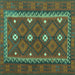 Square Oriental Turquoise Traditional Rug, con1649turq