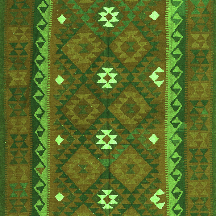 Serging Thickness of Machine Washable Oriental Green Traditional Area Rugs, wshcon1649grn