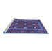 Sideview of Machine Washable Oriental Blue Traditional Rug, wshcon1649blu