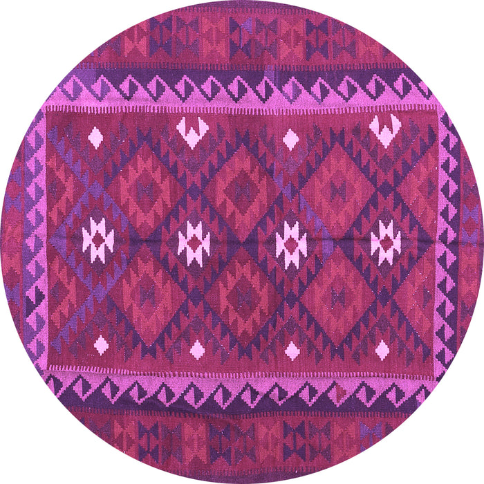 Round Oriental Purple Traditional Rug, con1649pur