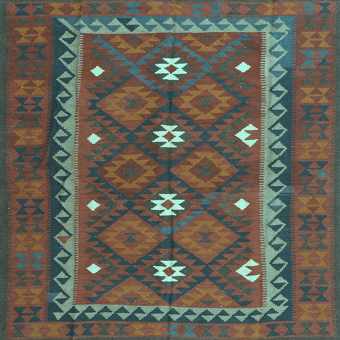 Square Machine Washable Oriental Light Blue Traditional Rug, wshcon1649lblu