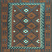 Square Machine Washable Oriental Light Blue Traditional Rug, wshcon1649lblu