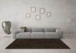 Machine Washable Abstract Brown Contemporary Rug in a Living Room,, wshcon164brn